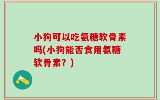 小狗可以吃氨糖软骨素吗(小狗能否食用氨糖软骨素？)