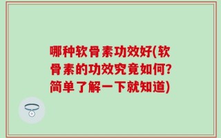 哪种软骨素功效好(软骨素的功效究竟如何？简单了解一下就知道)
