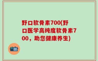 野口软骨素700(野口医学高纯度软骨素700，助您健康养生)