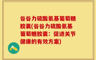 谷谷力硫酸氨基葡萄糖胶囊(谷谷力硫酸氨基葡萄糖胶囊：促进关节健康的有效方案)