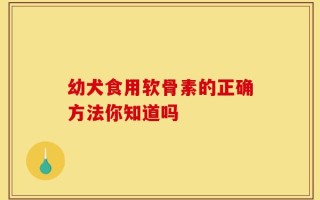 幼犬食用软骨素的正确方法你知道吗