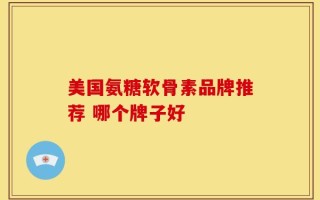 美国氨糖软骨素品牌推荐 哪个牌子好