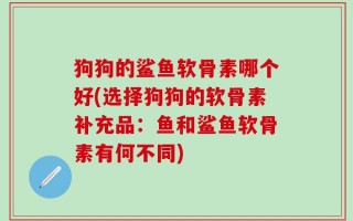 狗狗的鲨鱼软骨素哪个好(选择狗狗的软骨素补充品：鱼和鲨鱼软骨素有何不同)