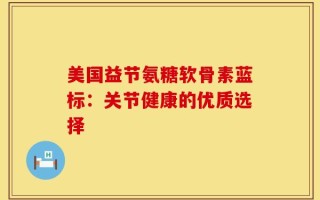 美国益节氨糖软骨素蓝标：关节健康的优质选择