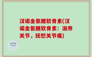 汉诺金氨糖软骨素(汉诺金氨糖软骨素：滋养关节，抚慰关节痛)