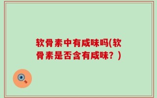软骨素中有咸味吗(软骨素是否含有咸味？)