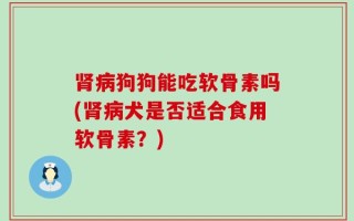 肾病狗狗能吃软骨素吗(肾病犬是否适合食用软骨素？)
