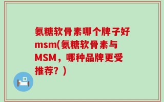 氨糖软骨素哪个牌子好msm(氨糖软骨素与MSM，哪种品牌更受推荐？)