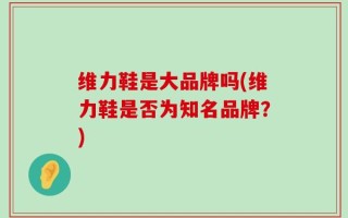 维力鞋是大品牌吗(维力鞋是否为知名品牌？)
