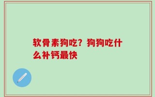软骨素狗吃？狗狗吃什么补钙最快