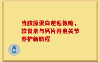 当胶原蛋白邂逅氨糖，软骨素与钙片开启关节养护新旅程