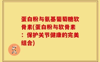 蛋白粉与氨基葡萄糖软骨素(蛋白粉与软骨素：保护关节健康的完美组合)