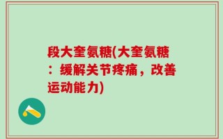 段大奎氨糖(大奎氨糖：缓解关节疼痛，改善运动能力)