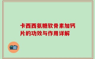 卡西西氨糖软骨素加钙片的功效与作用详解