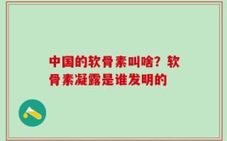中国的软骨素叫啥？软骨素凝露是谁发明的