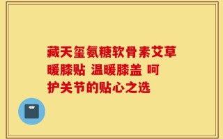 藏天玺氨糖软骨素艾草暖膝贴 温暖膝盖 呵护关节的贴心之选