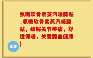 氨糖软骨素蒸汽暖膝贴_氨糖软骨素蒸汽暖膝贴，缓解关节疼痛，舒适保暖，关爱膝盖健康)