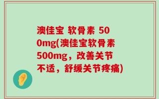 澳佳宝 软骨素 500mg(澳佳宝软骨素500mg，改善关节不适，舒缓关节疼痛)