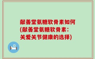 献善堂氨糖软骨素如何(献善堂氨糖软骨素：关爱关节健康的选择)