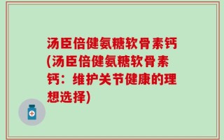 汤臣倍健氨糖软骨素钙(汤臣倍健氨糖软骨素钙：维护关节健康的理想选择)