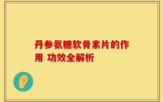 丹参氨糖软骨素片的作用 功效全解析