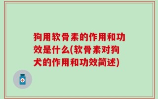 狗用软骨素的作用和功效是什么(软骨素对狗犬的作用和功效简述)