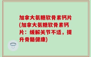 加拿大氨糖软骨素钙片(加拿大氨糖软骨素钙片：缓解关节不适，提升骨骼健康)
