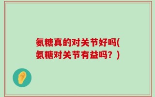 氨糖真的对关节好吗(氨糖对关节有益吗？)