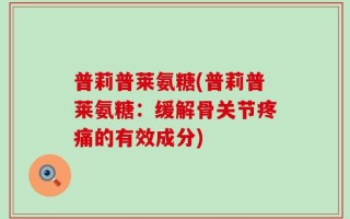 普莉普莱氨糖(普莉普莱氨糖：缓解骨关节疼痛的有效成分)