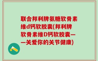 联合邦利牌氨糖软骨素维d钙软胶囊(邦利牌软骨素维D钙软胶囊——关爱你的关节健康)