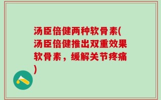 汤臣倍健两种软骨素(汤臣倍健推出双重效果软骨素，缓解关节疼痛)