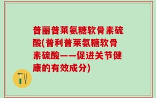 普丽普莱氨糖软骨素硫酸(普利普莱氨糖软骨素硫酸——促进关节健康的有效成分)