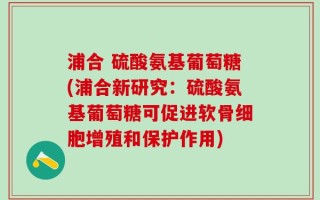 浦合 硫酸氨基葡萄糖(浦合新研究：硫酸氨基葡萄糖可促进软骨细胞增殖和保护作用)
