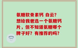 氨糖软骨素钙 白云？想给我爸选一个氨糖钙片，但不知道氨糖哪个牌子好？有推荐的吗？