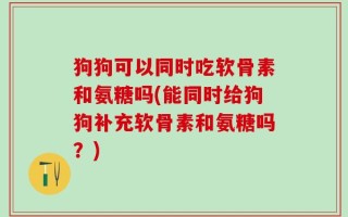 狗狗可以同时吃软骨素和氨糖吗(能同时给狗狗补充软骨素和氨糖吗？)