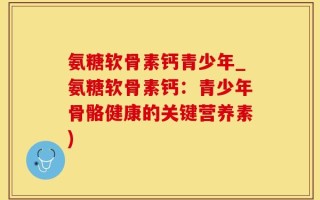氨糖软骨素钙青少年_氨糖软骨素钙：青少年骨骼健康的关键营养素)