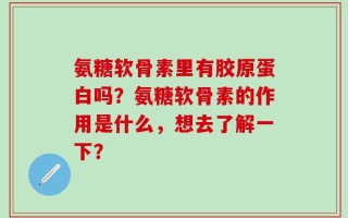 氨糖软骨素里有胶原蛋白吗？氨糖软骨素的作用是什么，想去了解一下？