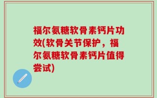 福尔氨糖软骨素钙片功效(软骨关节保护，福尔氨糖软骨素钙片值得尝试)