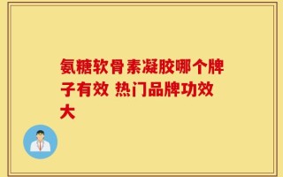 氨糖软骨素凝胶哪个牌子有效 热门品牌功效大