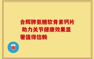 合辉牌氨糖软骨素钙片 助力关节健康效果显著值得信赖