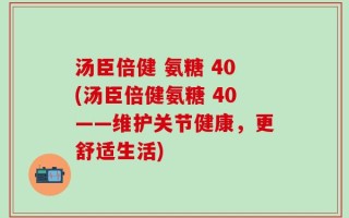 汤臣倍健 氨糖 40(汤臣倍健氨糖 40——维护关节健康，更舒适生活)