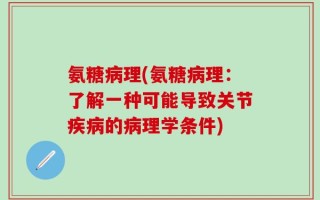 氨糖病理(氨糖病理：了解一种可能导致关节疾病的病理学条件)