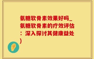 氨糖软骨素效果好吗_氨糖软骨素的疗效评估：深入探讨其健康益处)