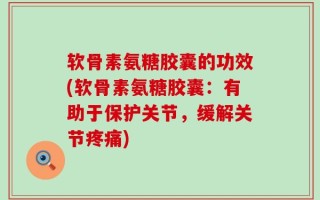 软骨素氨糖胶囊的功效(软骨素氨糖胶囊：有助于保护关节，缓解关节疼痛)