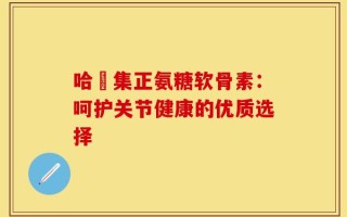 哈醫集正氨糖软骨素：呵护关节健康的优质选择