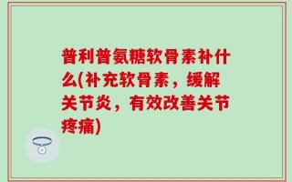 普利普氨糖软骨素补什么(补充软骨素，缓解关节炎，有效改善关节疼痛)