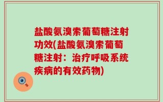 盐酸氨溴索葡萄糖注射功效(盐酸氨溴索葡萄糖注射：治疗呼吸系统疾病的有效药物)