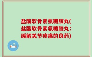 盐酸软骨素氨糖胶丸(盐酸软骨素氨糖胶丸：缓解关节疼痛的良药)