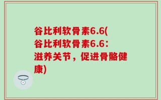 谷比利软骨素6.6(谷比利软骨素6.6：滋养关节，促进骨骼健康)