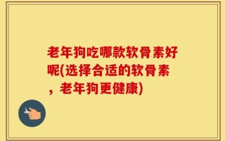 老年狗吃哪款软骨素好呢(选择合适的软骨素，老年狗更健康)